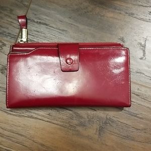 Red leather wallet